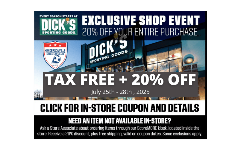 Dick's Sporting Goods 20% off + TAX FREE